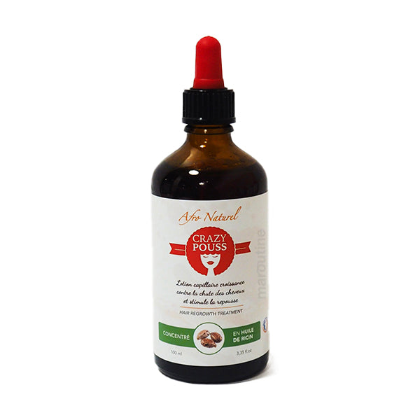 Afro naturel Crazy Pouss - Lotion capillaire stimule la pousse à l'huile de ricin 100 ml-monssoin