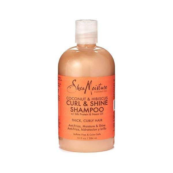 Shea Moisture Coconut & Hibiscus Curl & Shine Shampoo - Shampoing Hydratant Et Démêlant Coco 384 ml-monssoin