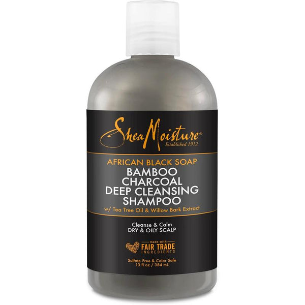 Shea Moisture African Black Soap Deep Cleansing Shampoo - Shampoing Savon Noir Hydratant 384 ml-monssoin