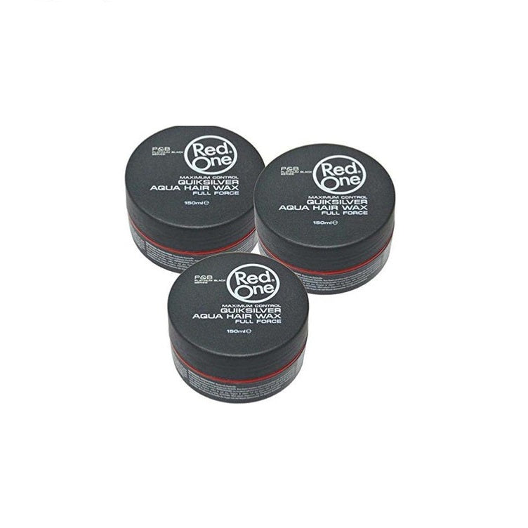 Pack Red One Quicksilver Aqua Hair Wax Full Force - 3 Cires Coiffantes Forte Tenue 150Ml-monssoin
